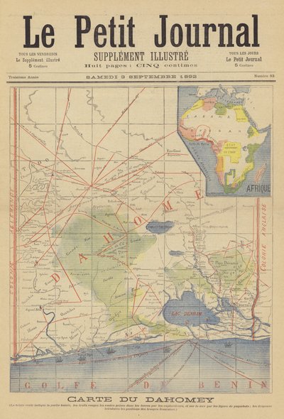 Mapa Dahomeju autorstwa French School